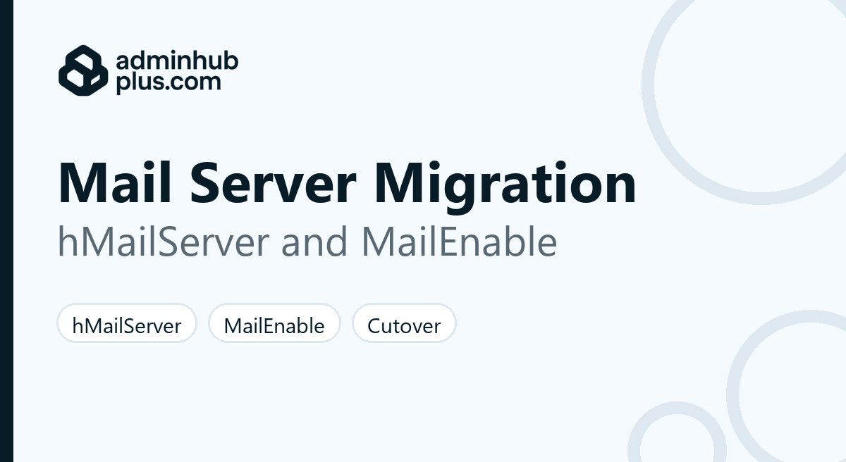 Migrating hMailServer or MailEnable to a new Windows server: databases, mail folders and DNS cutover